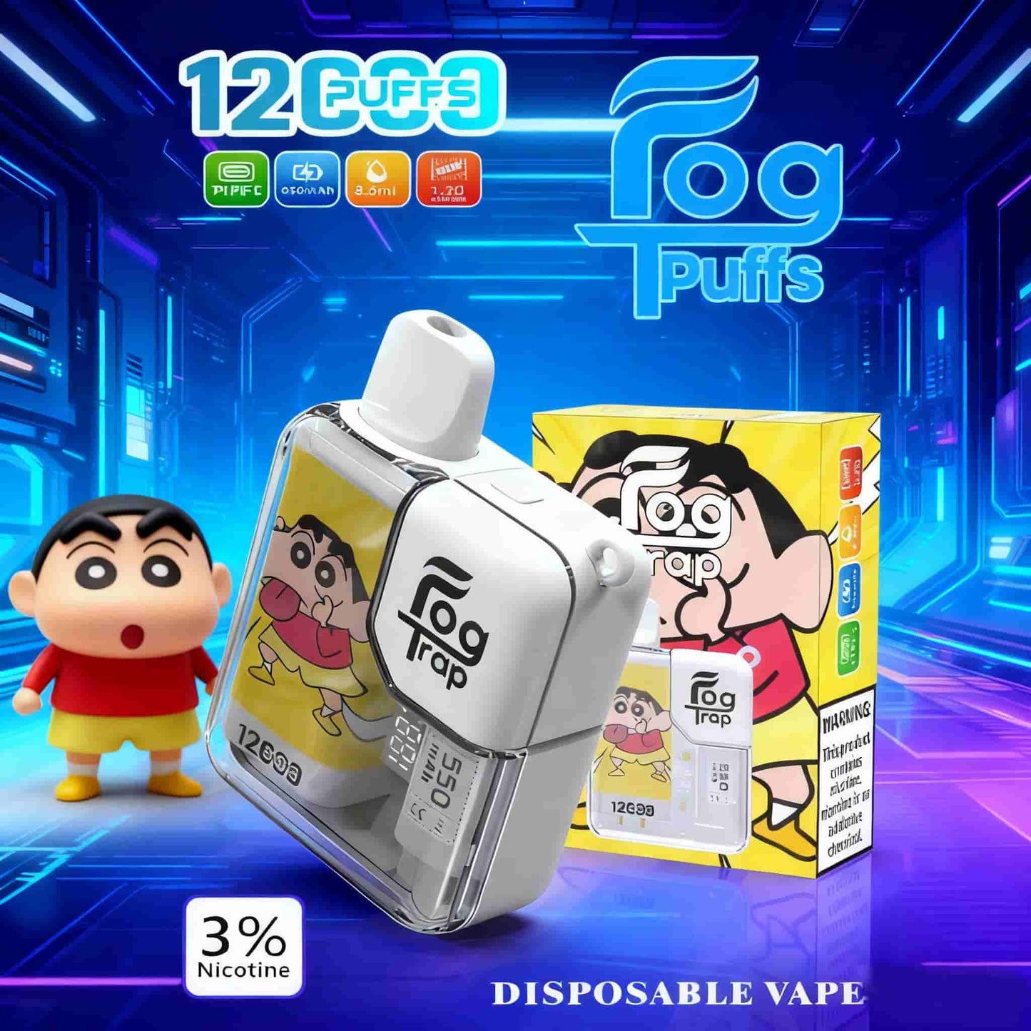 Fog Trap 12000口｜蠟筆小新 × LABUBU 联名系列｜一口沦陷【買十送一】